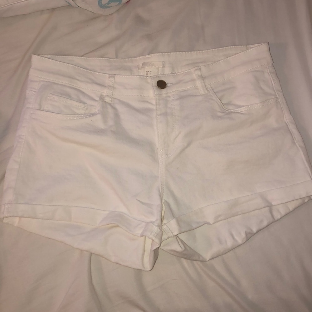 White Jean Shorts